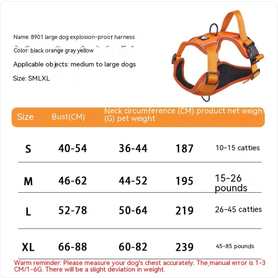 Pawden Night Walk Harness - Reflective No-Pull Dog Harness